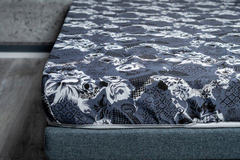 closeup image of 5.6 Inch Foam Mattress in Gray and white closeup image of 5.6 Inch Foam Mattress in Gray and white