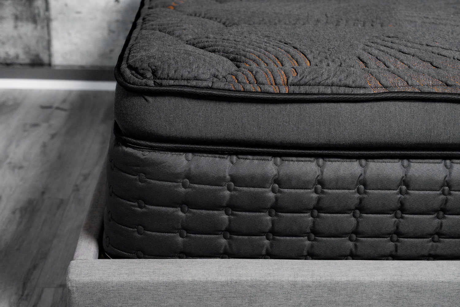 Closeup image of Chartwell mattress in Black - Sleep Nation Oakville Closeup image of Chartwell mattress in Black - Sleep Nation Oakville